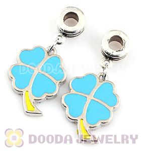 Platinum Plated Alloy Enamel Four-Leaf Clover European Charms Wholesale