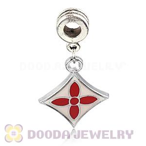 Platinum Plated Alloy Enamel Four-Leaf Clover European Charms Wholesale 