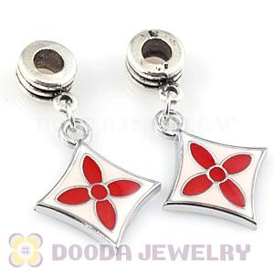 Platinum Plated Alloy Enamel Four-Leaf Clover European Charms Wholesale