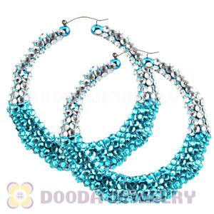 80mm Basketball Wives Bamboo Crystal Hoop Earrings Wholesale