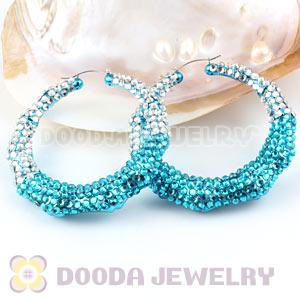 Cheap 80mm Basketball Wives Bamboo Crystal Hoop Earrings Wholesale