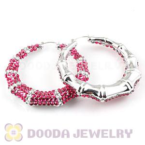 Cheap 80mm Basketball Wives Bamboo Crystal Hoop Earrings Wholesale