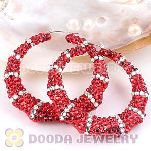 Cheap 80mm Basketball Wives Bamboo Crystal Hoop Earrings Wholesale