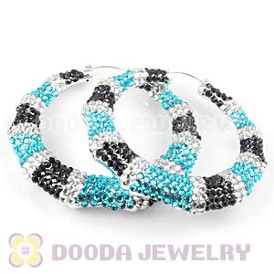 Cheap 80mm Basketball Wives Bamboo Crystal Hoop Earrings Wholesale