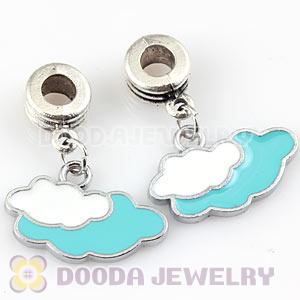 Platinum Plated Alloy Enamel European Cloud Charms Wholesale 