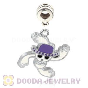 Platinum Plated Alloy Enamel European Macabre Skull Charms Wholesale 