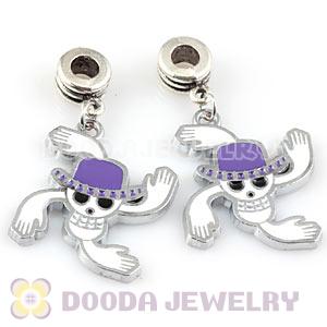 Platinum Plated Alloy Enamel European Macabre Skull Charms Wholesale 