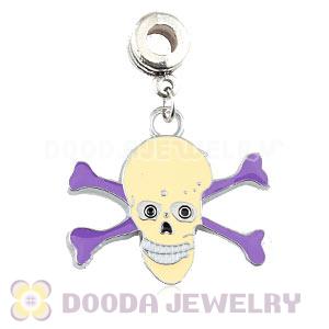Platinum Plated Alloy Enamel European Macabre Skull Charms Wholesale 