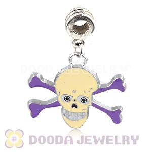 Platinum Plated Alloy Enamel European Macabre Skull Charms Wholesale 