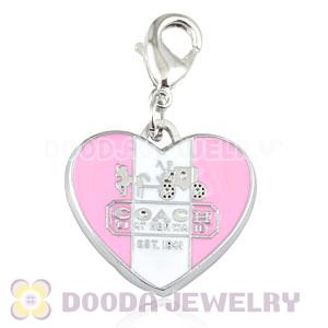 Platinum Plated Alloy European Heart Jewelry Charms Wholesale 