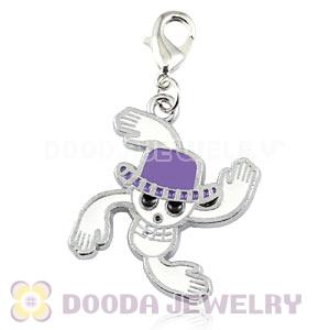 Platinum Plated Alloy European Jewelry Macabre Skull Charms Wholesale 