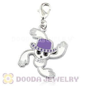 Platinum Plated Alloy European Jewelry Macabre Skull Charms Wholesale