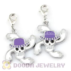 Platinum Plated Alloy European Jewelry Macabre Skull Charms Wholesale 