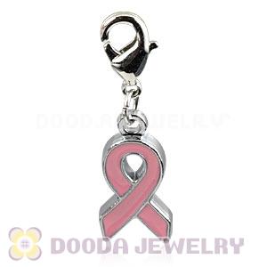 Platinum Plated Alloy European Jewelry Cancer Ribbon Charms Wholesale 