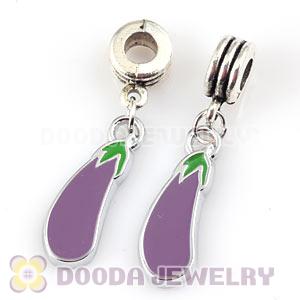 Platinum Plated Alloy Enamel European Eggplant Charms Wholesale 