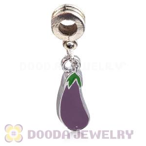 Platinum Plated Alloy Enamel European Eggplant Charms Wholesale 