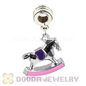 Platinum Plated Alloy Enamel European Cockhorse Charms Wholesale 