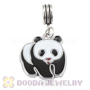 Platinum Plated Alloy Enamel European Panda Charms Wholesale