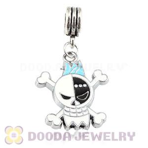 Platinum Plated Alloy Enamel European Skull Charms Wholesale