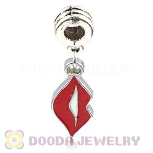 Platinum Plated Alloy Enamel European Red Lips Charms Wholesale 
