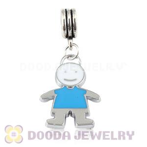Platinum Plated Alloy Enamel European Boy Charms Wholesale 