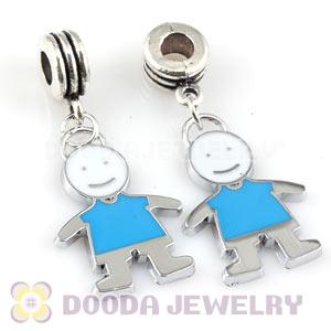 Platinum Plated Alloy Enamel European Boy Charms Wholesale 