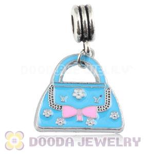 Platinum Plated Alloy Enamel European Handbag Charms Wholesale