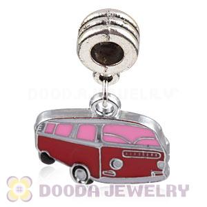 Platinum Plated Alloy Enamel European Bus Charms Wholesale 