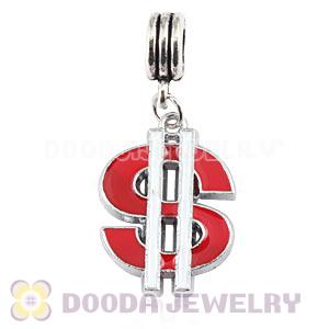Platinum Plated Alloy Enamel European Dollar Charms Wholesale 