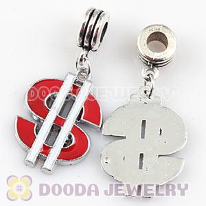 Platinum Plated Alloy Enamel European Dollar Charms Wholesale 