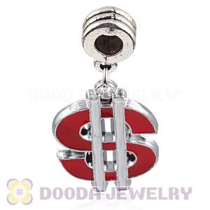 Platinum Plated Alloy Enamel European Dollar Charms Wholesale 