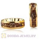 12mm Gold Plated Basketball Wives Crystal Spacer Beads