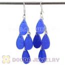 Blue Crystal Basketball Wives Bamboo Drop Earrings Wholesale
