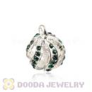 Fashion 12mm Silver Plated Alloy Pendants With Blue Stones Wholesale