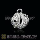 Fashion 12mm Silver Plated Alloy Pendants With White Stones Wholesale