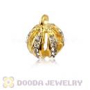 Fashion 11mm Gold Plated Alloy Pumpkin Pendants With Stones Wholesale
