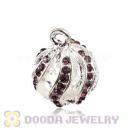 Fashion 14mm Silver Plated Alloy Pendants With Stones Wholesale