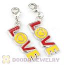 Platinum Plated Alloy European LOVE Jewelry Charms Wholesale