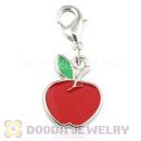 Platinum Plated Alloy European Jewelry Apple Charms Wholesale