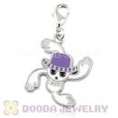 Platinum Plated Alloy European Jewelry Macabre Skull Charms Wholesale