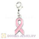 Platinum Plated Alloy European Jewelry Cancer Ribbon Charms Wholesale