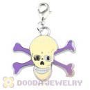 Platinum Plated Alloy European Jewelry Macabre Skull Charms Wholesale