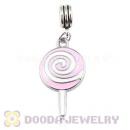 Platinum Plated Alloy Enamel European Lollipop Charms Wholesale