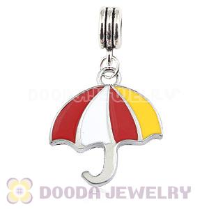Platinum Plated Alloy Enamel European Umbrella Charms Wholesale 