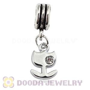 Platinum Plated Alloy European Charms With Stone Wholesale
