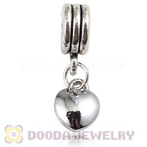 Platinum Plated Alloy European Heart Charms Wholesale