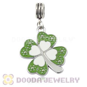 Platinum Plated Alloy Enamel European Four-Leaf Clover Charms Wholesale