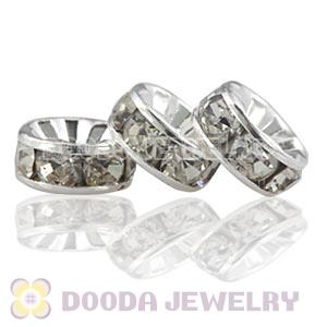 8mm Alloy White Crystal Spacer Beads For Basketball Wives Earrings 
