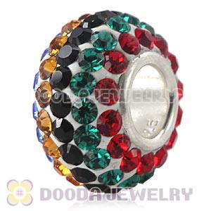 Jewelry silver beads with 90 crystal rhinestones Austrian crystal Jewelry beads