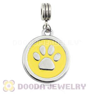 Platinum Plated Alloy Enamel European Dog Paw Charms Wholesale 